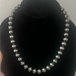 Elegant Silver Beaded Necklace